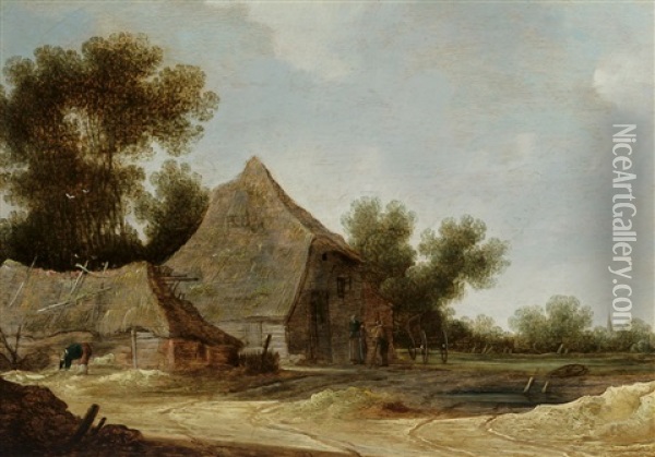 Bewaldete Landschaft Mit Bauernhaus Oil Painting - Pieter de Neyn