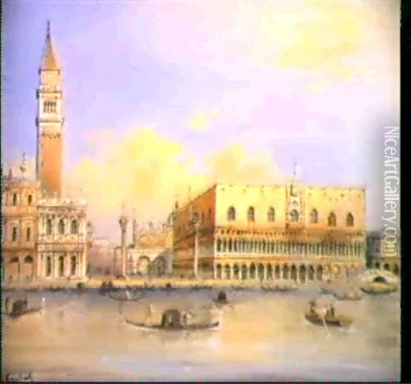 Vues De Venise Oil Painting - Carlo Grubacs