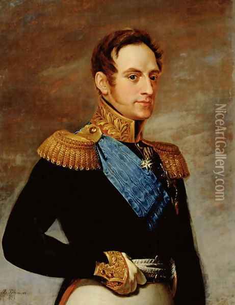 Portrait of Tsar Nicholas I 1796-1855 1826 Oil Painting - Vasili Andreevich Tropinin