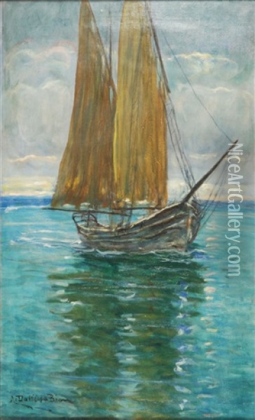 Barca Sul Lago Di Garda Oil Painting - Angelo dall' Oca Bianca