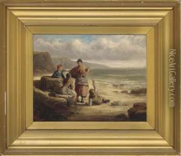 Waiting For The Catch Oil Painting - William Collins