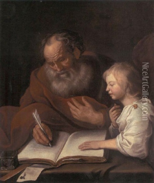 Saint Matthew And The Angel Oil Painting - Jacob Adriaensz de Backer