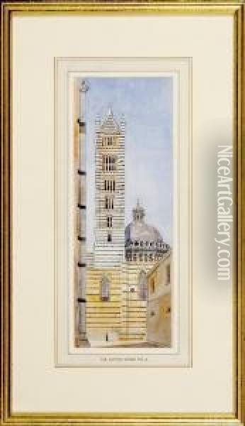 Campanille Cathedral Of Sienna Oil Painting - Aston Webb