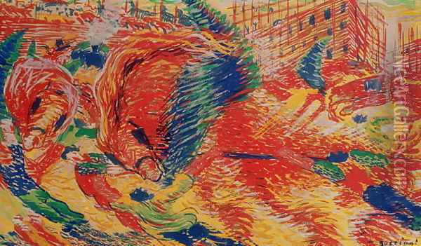 The City Rises 1911 Oil Painting - Umberto Boccioni