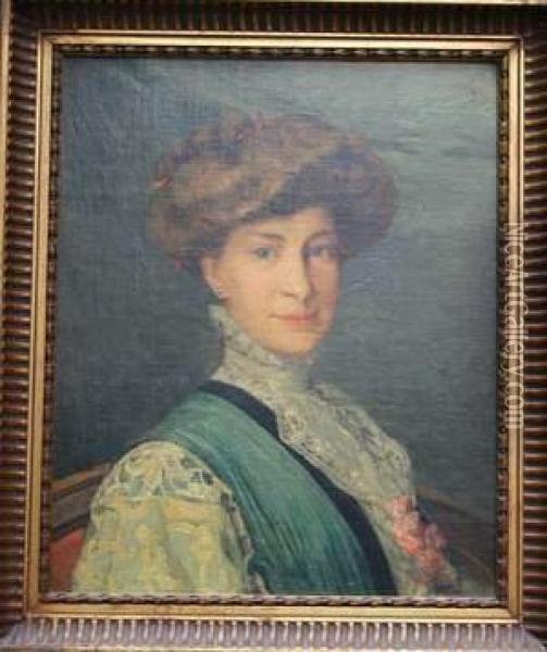 Portrait D'une Elegante Oil Painting - Ernest Azema