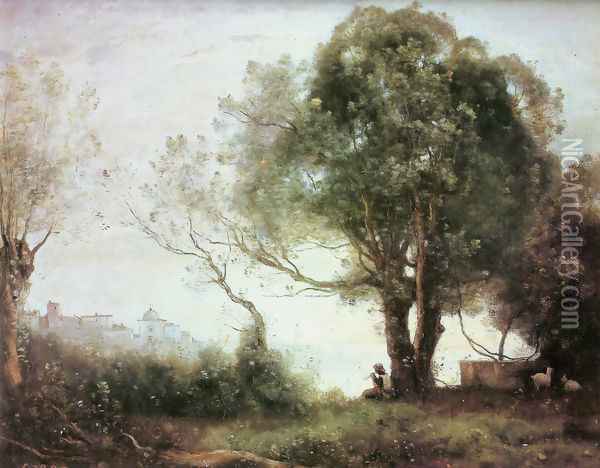 Landschaft Castelgandolfo Oil Painting - Jean-Baptiste-Camille Corot