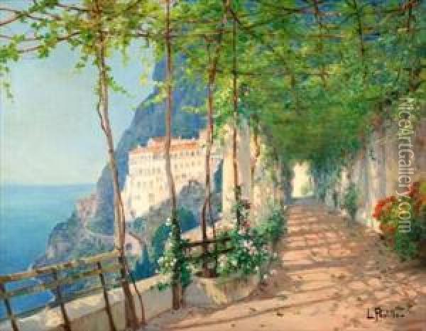 View Of The Italian Coast Oil Painting - Luigi Paolillo