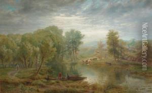 Activities Along The River Oil Painting - Albert (Fitch) Bellows
