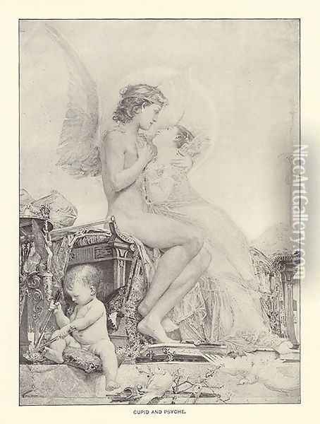 Cupid and Psyche Oil Painting - Paul Jacques Aime Baudry