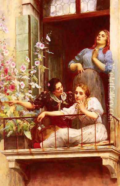 The Gossips Oil Painting - Stefano Novo