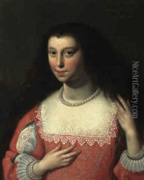 Portrait Of The Comtesse De Bergues Oil Painting - Daniel Dumonstier