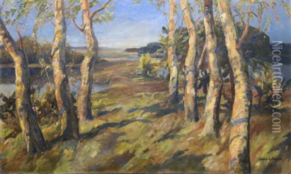 Birkenwald Oil Painting - Hans Voelker