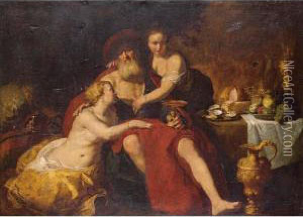 Lot And His Daughters Oil Painting - Hendrick Bloemaert