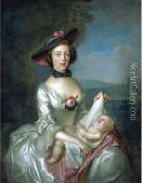 Portrait Of Elizabeth Moubray, Mrs Robert Boyd Oil Painting - Philippe Mercier