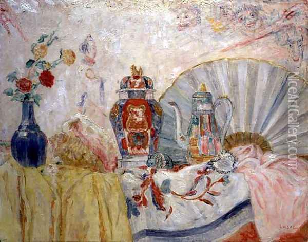 Still Life with Chinese Pottery, 1929 Oil Painting - James Ensor
