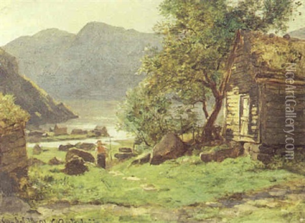 Parti Fra Sundal, Norge Oil Painting - Carl August Heinrich Ferdinand Oesterley