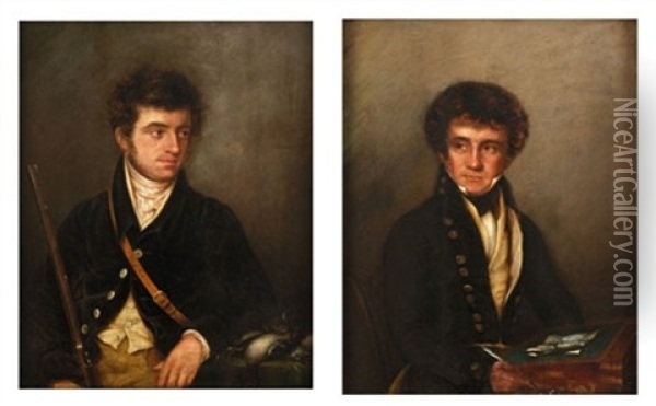 Portrait Of The Artist's Son, George Adolphus Hopkins (+ Portrait Of The Artist's Son, William Francis Hopkins; Pair) Oil Painting - William H. Hopkins