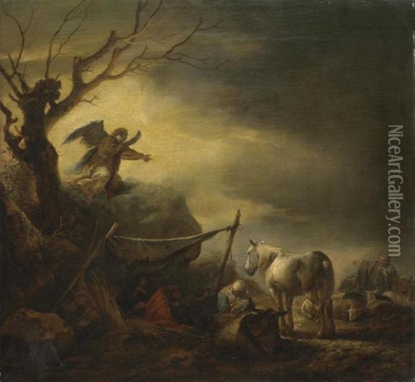 The Annunciation To The Shepherds Oil Painting - Pieter Wouwermans or Wouwerman