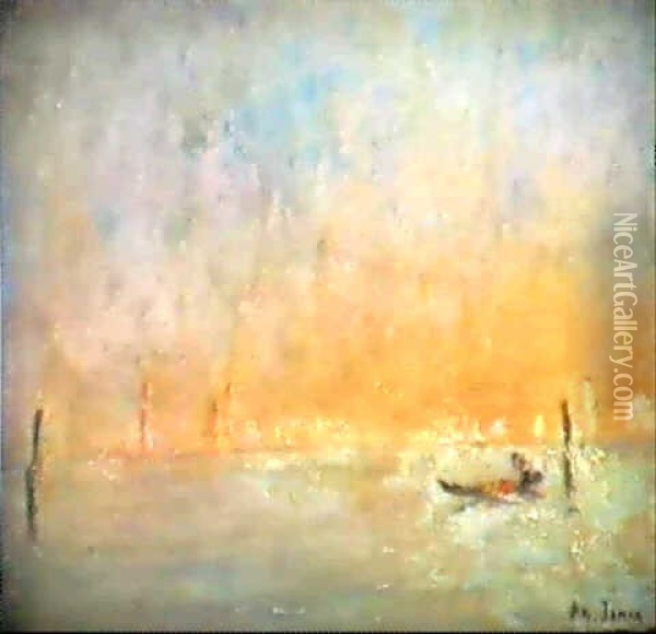 Lagune A Venise Oil Painting - Armand Gustave Gerard Jamar