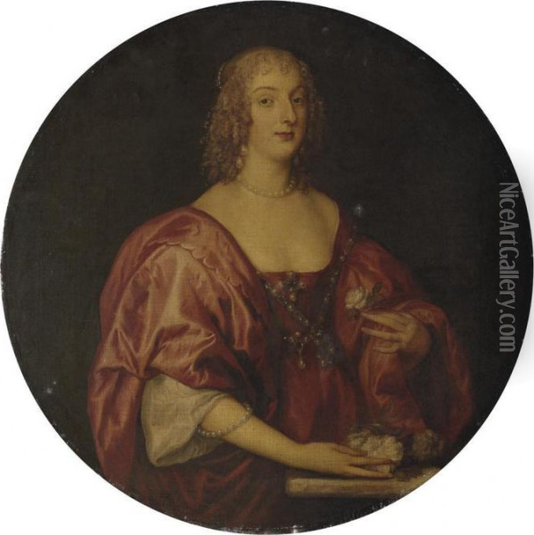 Portrait Of Anne Sophia Oil Painting - Sir Anthony Van Dyck