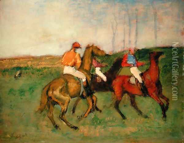 Race Horses Oil Painting - Edgar Degas