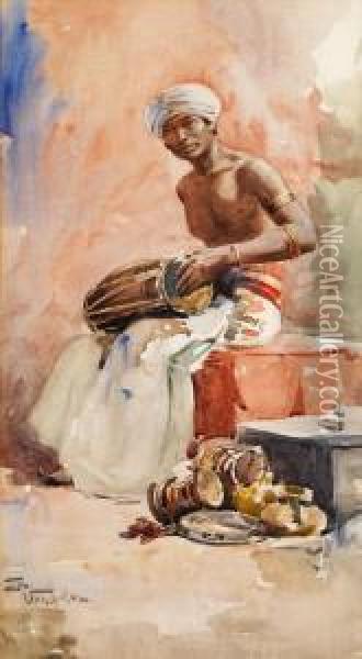 Orientalischer Trommler Oil Painting - Florimond Van Acker