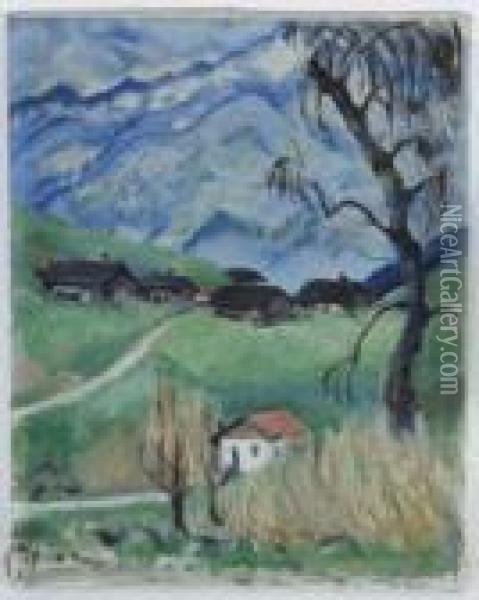Village De Montagne Oil Painting - Andre Julien Prina