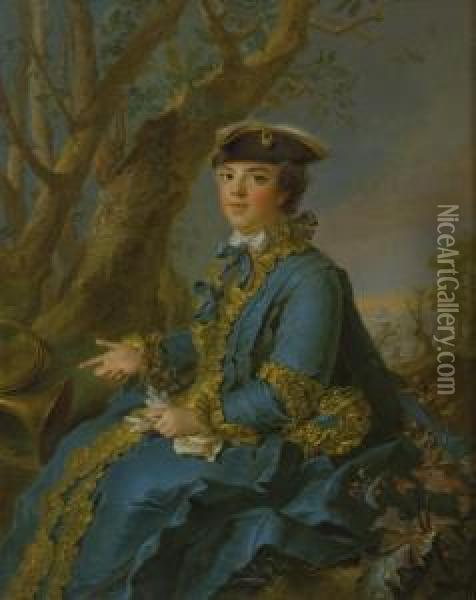 Portrait Of Marie Louise Elisabeth De France, Duchess Of Parma Oil Painting - Jean-Marc Nattier