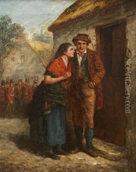 The Reluctant Conscript Oil Painting - Charles Henry Cook
