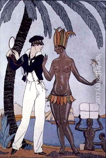 The Beautiful Native Oil Painting - Georges Barbier