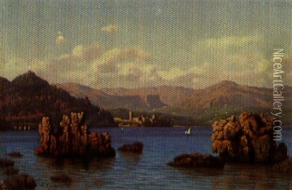 Vue Du Chateau De La Napoule Oil Painting - Joseph Camille Th. Contini