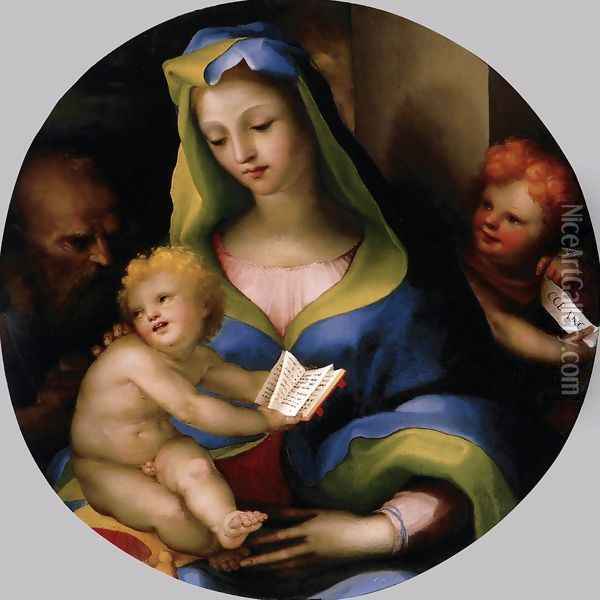 The Holy Family with Young Saint John 1523-24 Oil Painting - Domenico Beccafumi