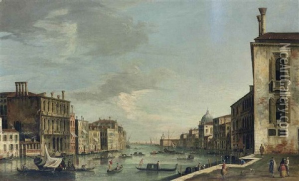 The Grand Canal, Venice, Looking East From The Campo San Vio, With The Dome Of Santa Maria Della Salute And The Punta Della Dogana Oil Painting -  Master of the Langmatt Foundation Views