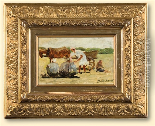 Field Scene Oil Painting - Aleksy Nowakiwski