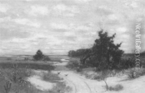 The Road Through The Dunes Oil Painting - Bruce Crane