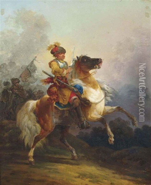 Cavalier Oil Painting - Francesco Giuseppe Casanova