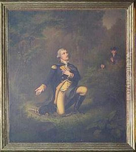 George Washington In Prayer At Valley Forge Oil Painting - Lambert Sachs