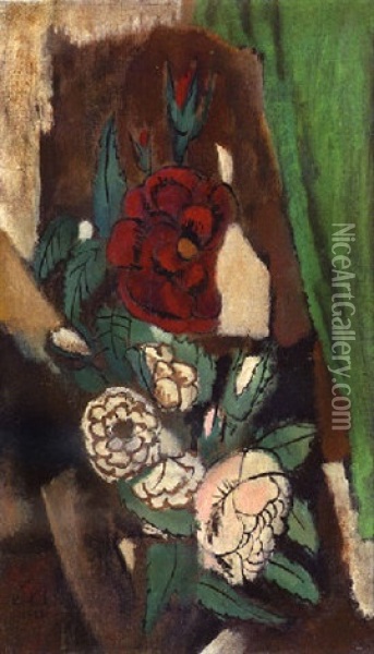 Flower Piece Oil Painting - Walt Kuhn