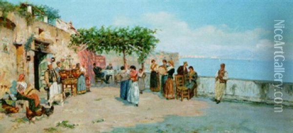 Una Festa A Napoli Oil Painting - Carmine Giardiello