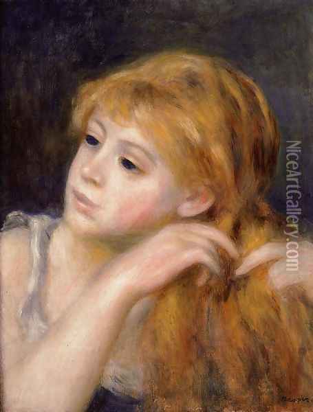 Head Of A Young Woman9 Oil Painting - Pierre Auguste Renoir