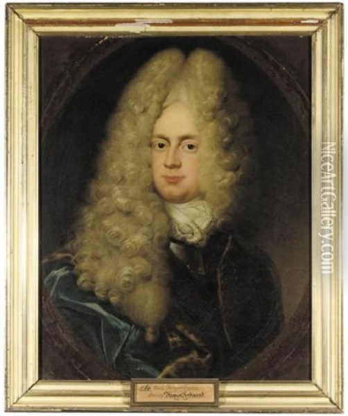 Portrait Of Duke August Ferdinand Of Brunswick-bevern Oil Painting - Bernhard Christoph Francke