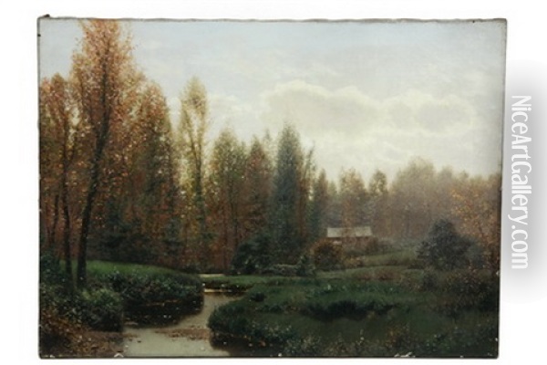 An October Morning Oil Painting - Henry Pember Smith