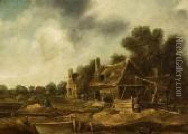 Village Du Nord. Oil Painting - Claes Molenaar (see Molenaer)