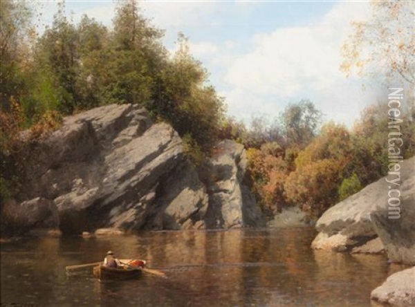 Near Mccall's Ferry (susquehanna River) Oil Painting - Hermann Herzog