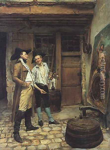 The Sign Painter Oil Painting - Ernest Meissonier
