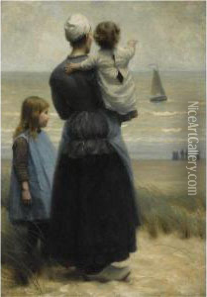 Looking Out To Sea Oil Painting - William Edward Norton
