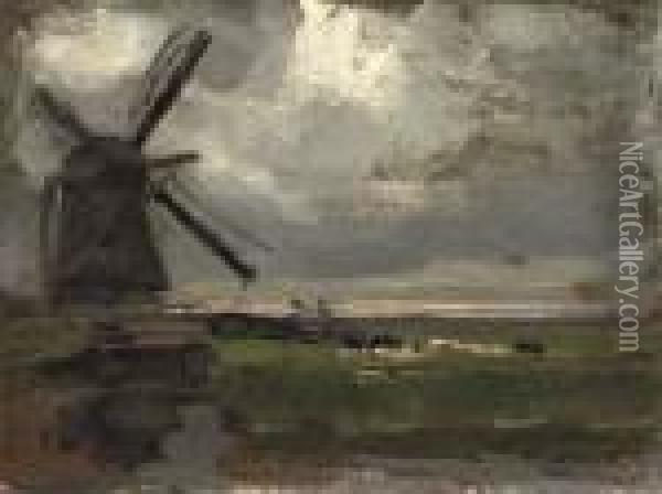 Molen Aan 't Gein Oil Painting - Piet Mondrian