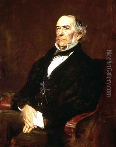 William Ewart Gladstone 1809-98 Oil Painting - Franz von Lenbach