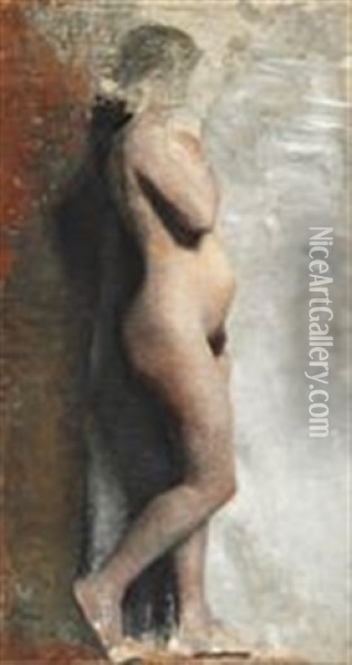 Female Nude Oil Painting - Vilhelm Hammershoi
