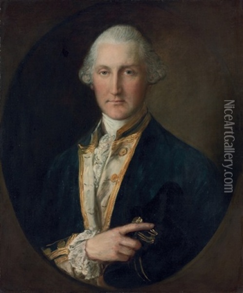 Portrait Of Lord William Campbell, M.p., Last British Governor Of South Carolina In Naval Uniform Oil Painting - Thomas Gainsborough